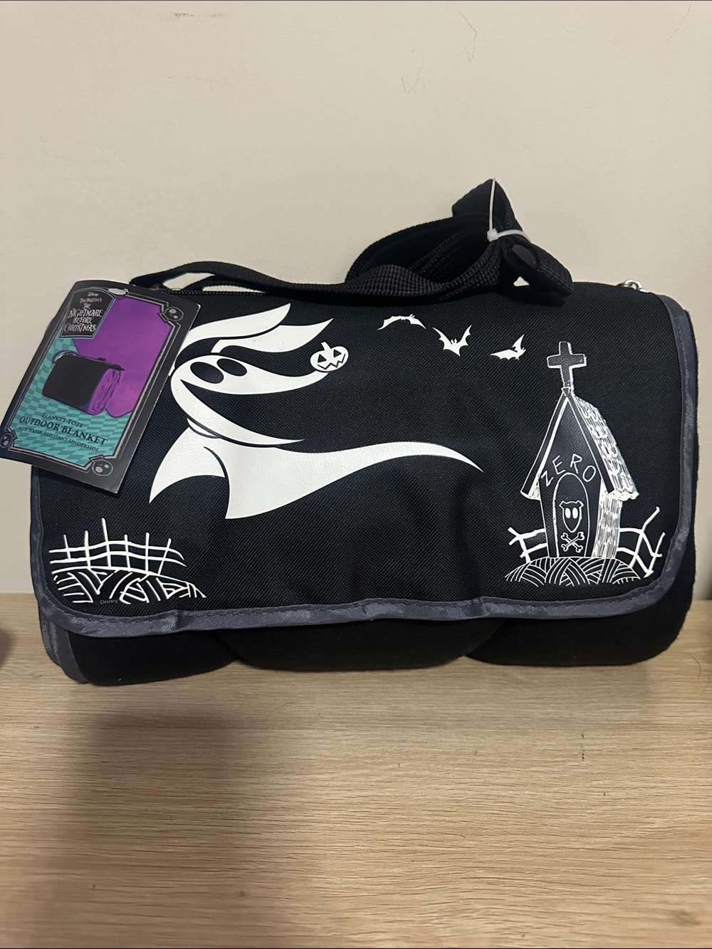 Disney Nightmare Before Christmas Zero Picnic Blanket Tote NWT